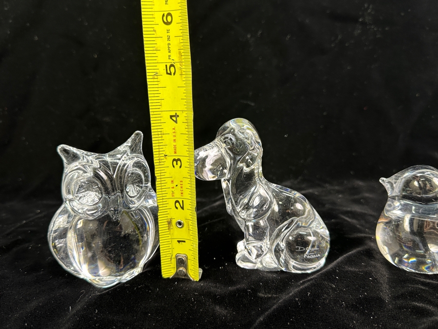 (3) Daum France Crystal Signed Animal Figurines 3-4'H [Photo 9]