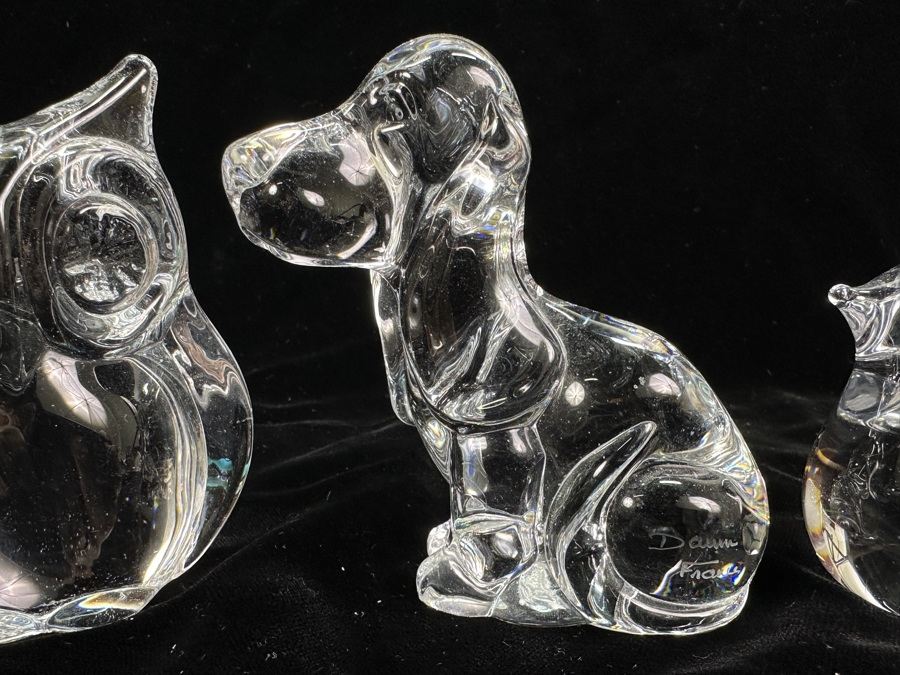 (3) Daum France Crystal Signed Animal Figurines 3-4'H [Photo 3]