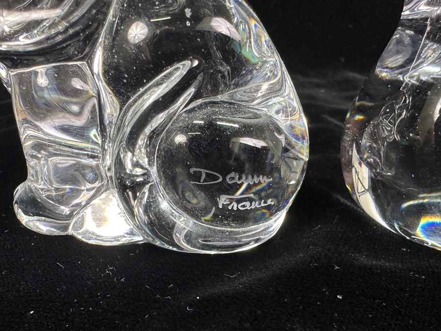 (3) Daum France Crystal Signed Animal Figurines 3-4'H [Photo 5]