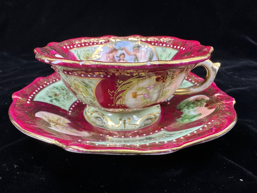 Antique Saxe Royal Vienna Style Demitasse Cup and Saucer [Photo 3]