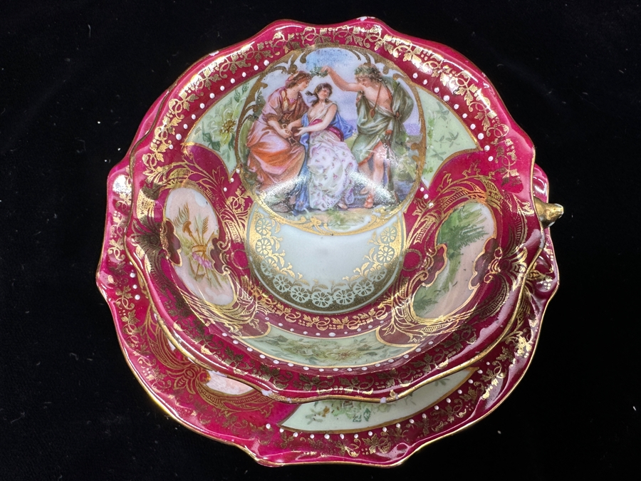 Antique Saxe Royal Vienna Style Demitasse Cup and Saucer [Photo 5]