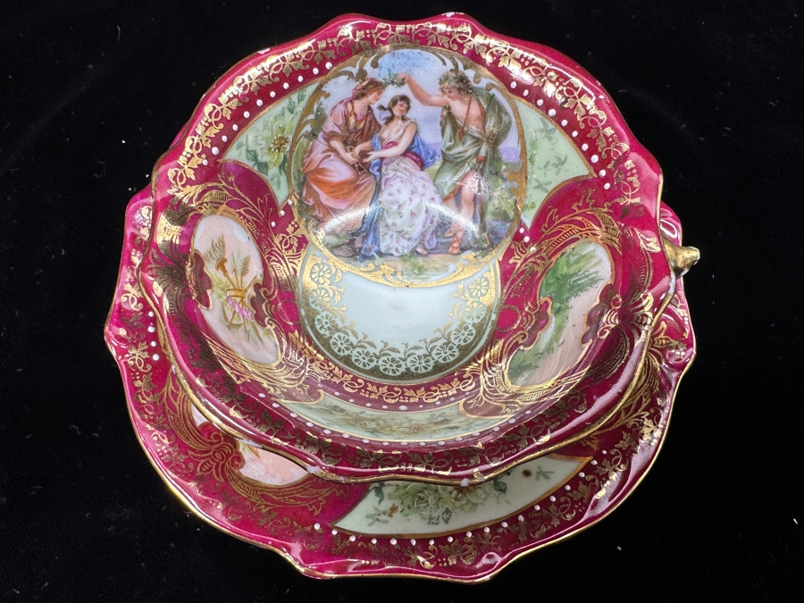 Antique Saxe Royal Vienna Style Demitasse Cup and Saucer [Photo 2]