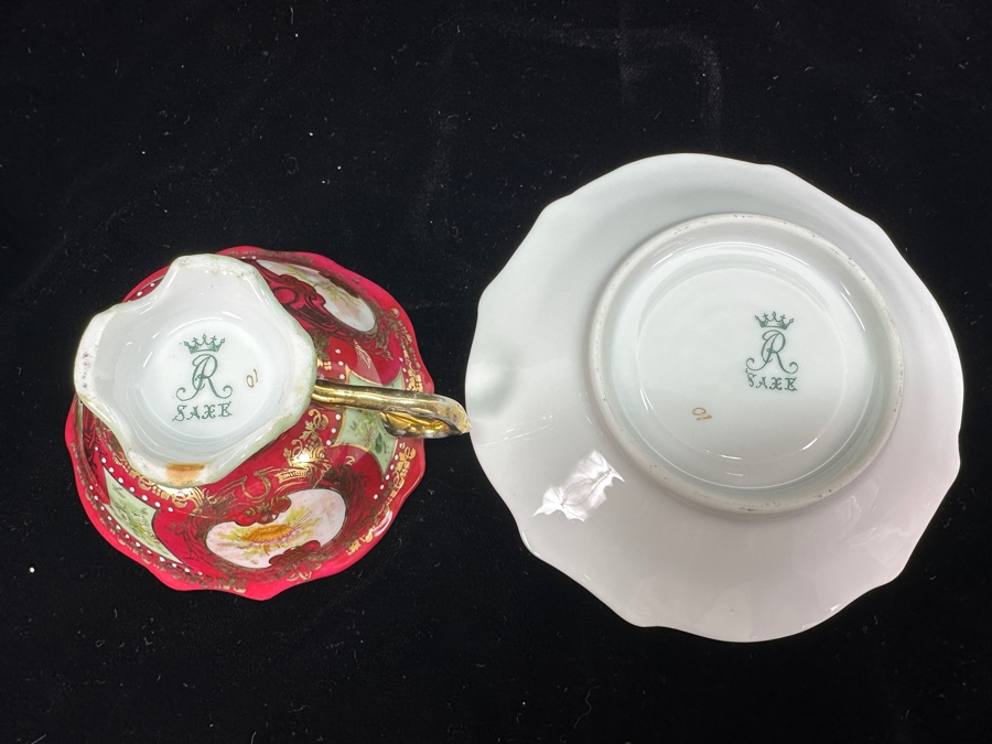 Antique Saxe Royal Vienna Style Demitasse Cup and Saucer [Photo 7]