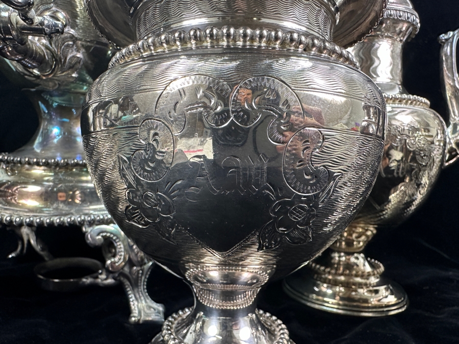 Meriden Britannia Co. 1861 Tea / Coffee Service Set With Samovar [Photo 3]