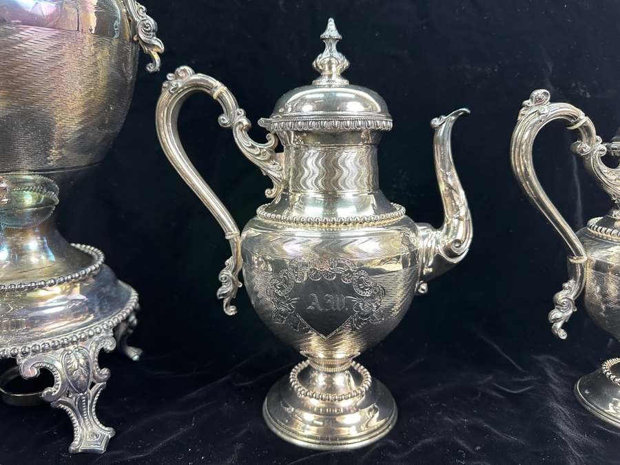 Meriden Britannia Co. 1861 Tea / Coffee Service Set With Samovar [Photo 5]