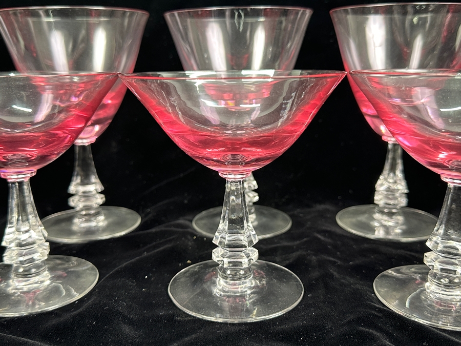 Tiffin Franciscan Wistaria Pink Martini (7) and Wine Glasses (5) [Photo 3]