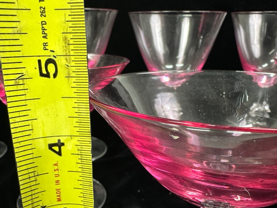 Tiffin Franciscan Wistaria Pink Martini (7) and Wine Glasses (5) [Photo 5]