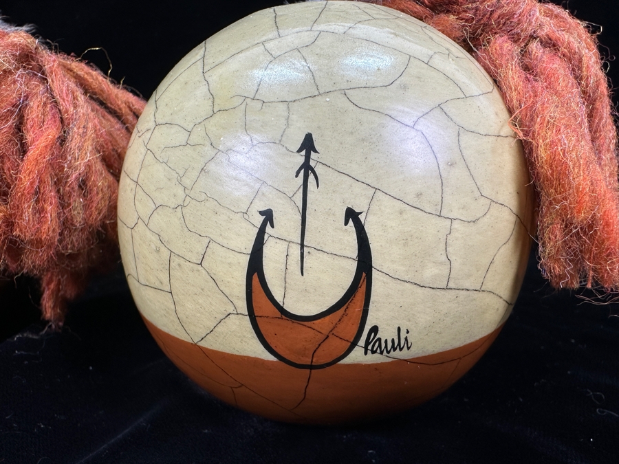 Pair Of Hand Painted Navajo Pottery Vases By Pauli 3.5'H [Photo 6]