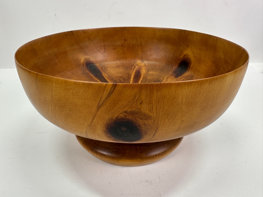 Stunning Turned Wooden Footed Centerpiece Bowl 9.5W X 5H [Photo 2]