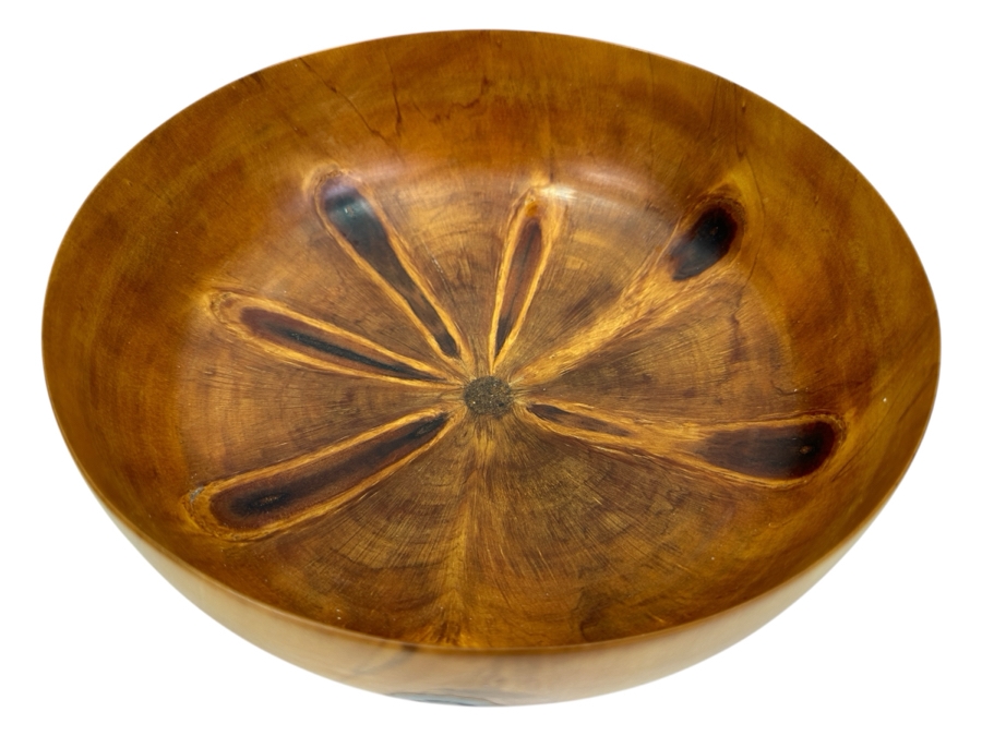 Stunning Turned Wooden Footed Centerpiece Bowl 9.5W X 5H