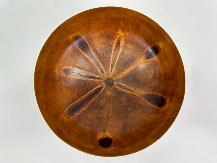Stunning Turned Wooden Footed Centerpiece Bowl 9.5W X 5H [Photo 4]