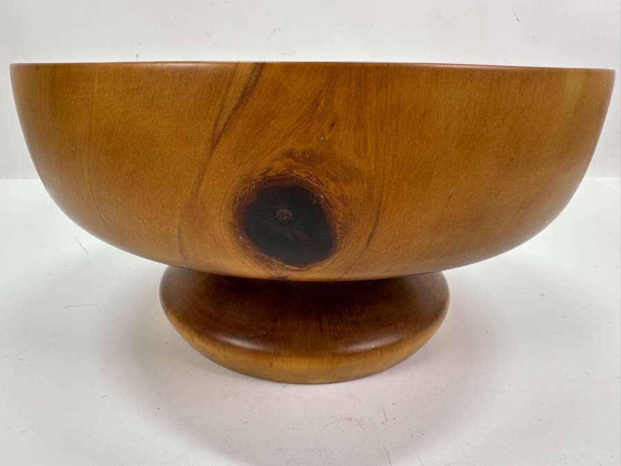 Stunning Turned Wooden Footed Centerpiece Bowl 9.5W X 5H [Photo 3]