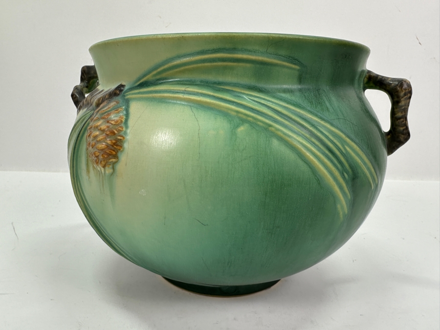 Roseville Pottery Pinecone Jardiniere 7.5'W x 5'H [Photo 5]