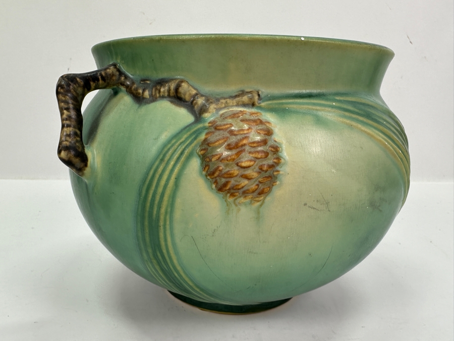 Roseville Pottery Pinecone Jardiniere 7.5'W x 5'H [Photo 4]