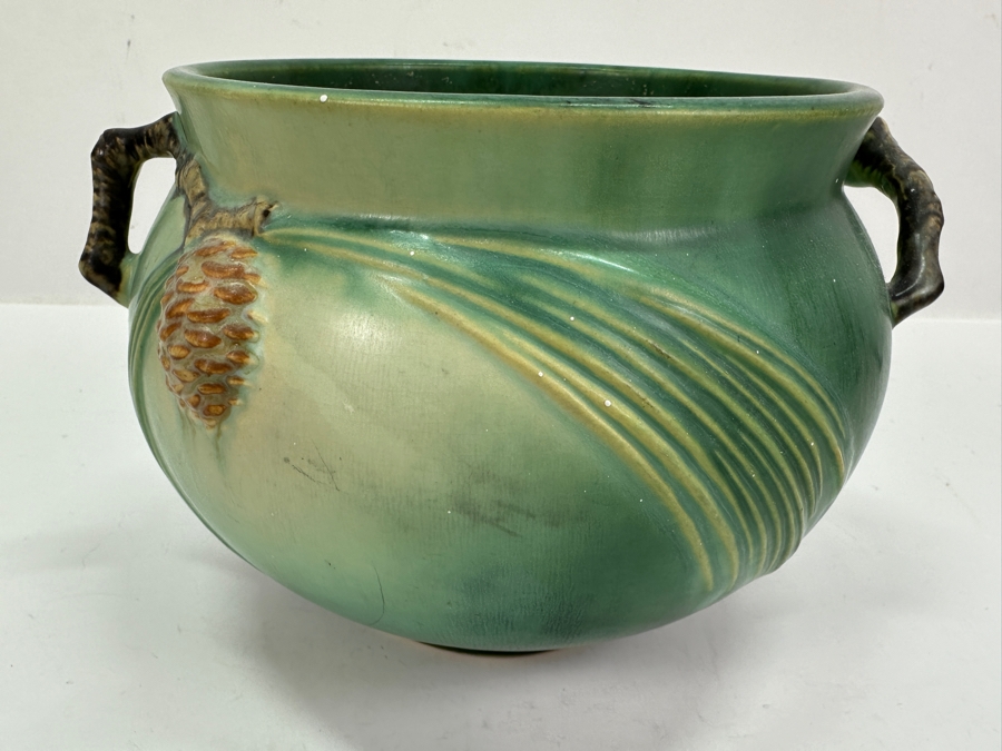 Roseville Pottery Pinecone Jardiniere 7.5'W x 5'H [Photo 3]