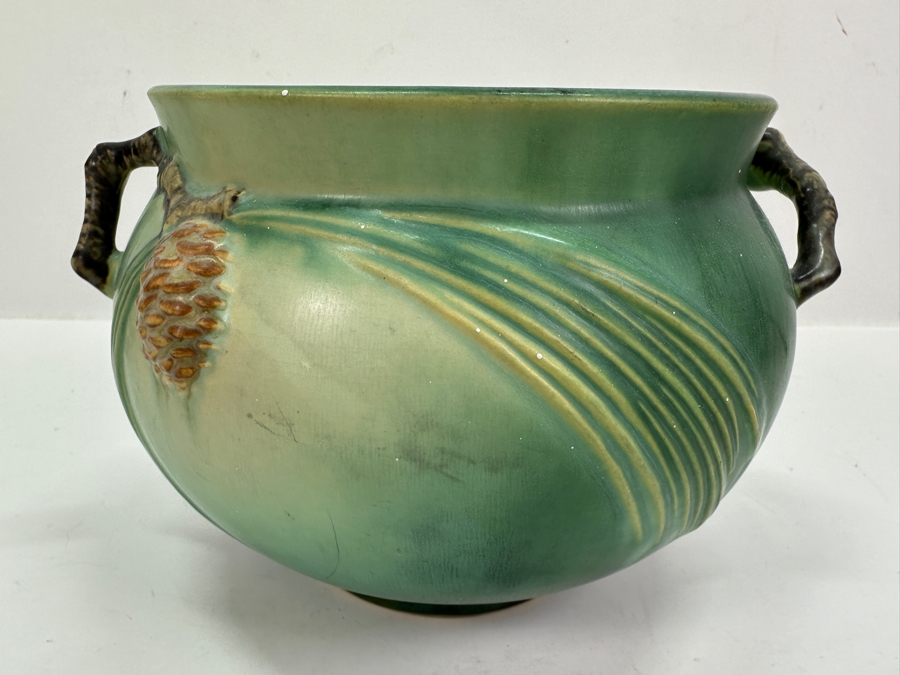 Roseville Pottery Pinecone Jardiniere 7.5'W x 5'H [Photo 2]
