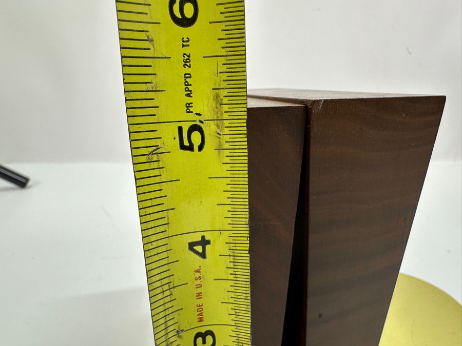 1960's Duk-It Wood and Brass Bookends by McDonald Company 5'H [Photo 8]