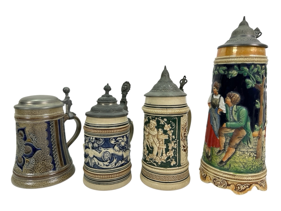 Lot of (4) German Beer Steins [Photo 1]