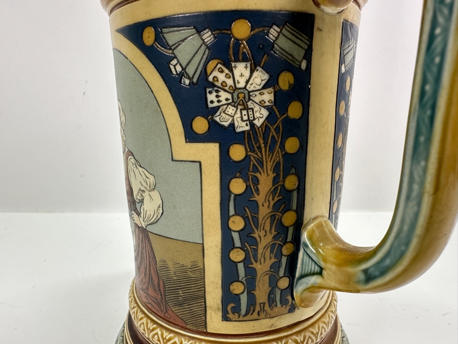 Antique Mettlach German Stein #2441 Playing Dice 9.5'H [Photo 5]