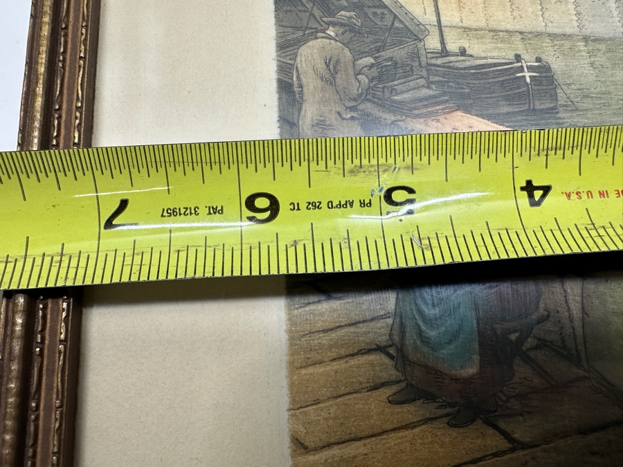 Hand Signed Victor Valery (1870-1930) 'Tournelle Walk Facing Notre Dame' Color Etching 6 X 8 Framed 9.5 X 12.5 [Photo 8]