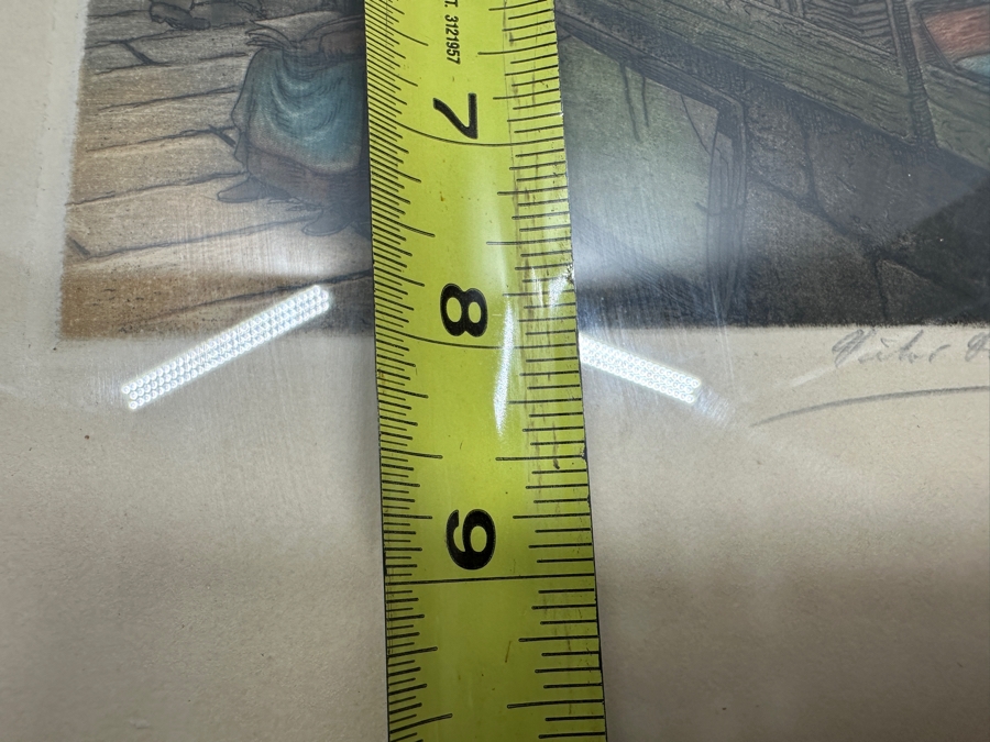 Hand Signed Victor Valery (1870-1930) 'Tournelle Walk Facing Notre Dame' Color Etching 6 X 8 Framed 9.5 X 12.5 [Photo 9]