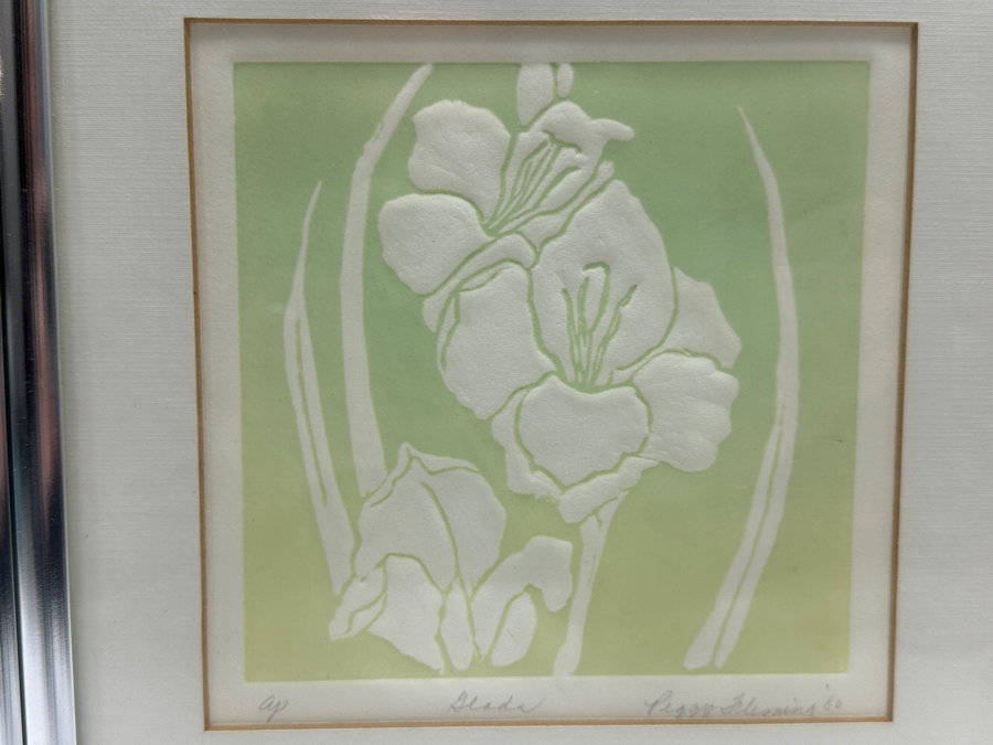 Pair Of Peggy Fleming Floral Prints 6.5 X 5.5 Framed 8.5 X 10.5 [Photo 3]