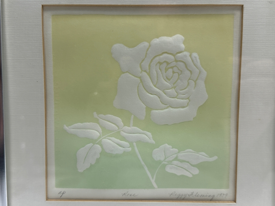 Pair Of Peggy Fleming Floral Prints 6.5 X 5.5 Framed 8.5 X 10.5 [Photo 2]