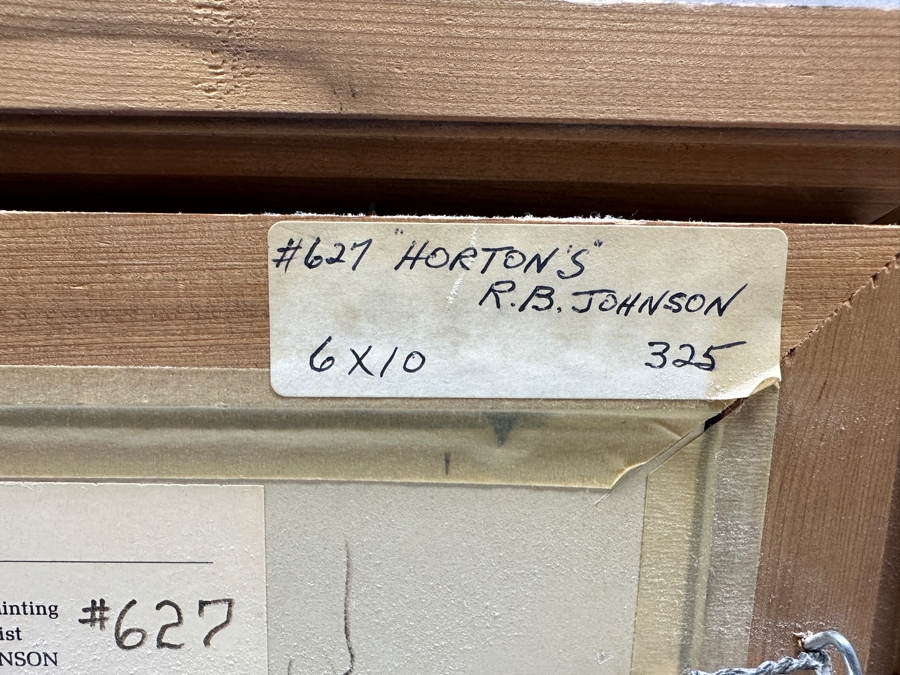 R. Bradford Johnson Original Acrylic Painting 1978 Titled 'Horton's' 10 X 6 Framed 14.5 X 11 [Photo 14]