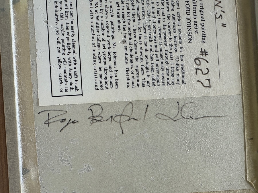 R. Bradford Johnson Original Acrylic Painting 1978 Titled 'Horton's' 10 X 6 Framed 14.5 X 11 [Photo 13]