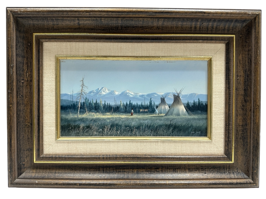 Gene Speck (B. 1937, American) Original Painting Titled 'High Meadows' On Board 11 X 6 Framed [Photo 2]
