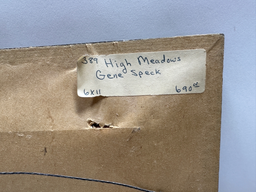 Gene Speck (B. 1937, American) Original Painting Titled 'High Meadows' On Board 11 X 6 Framed [Photo 11]