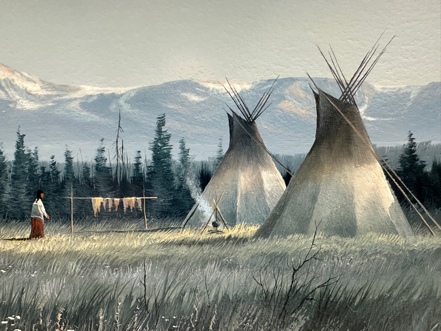 Gene Speck (B. 1937, American) Original Painting Titled 'High Meadows' On Board 11 X 6 Framed [Photo 6]