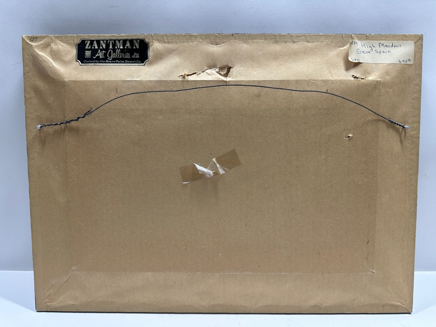 Gene Speck (B. 1937, American) Original Painting Titled 'High Meadows' On Board 11 X 6 Framed [Photo 10]