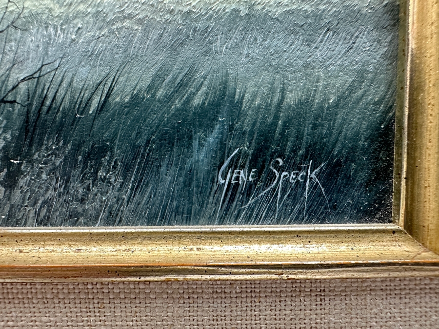 Gene Speck (B. 1937, American) Original Painting Titled 'High Meadows' On Board 11 X 6 Framed [Photo 9]