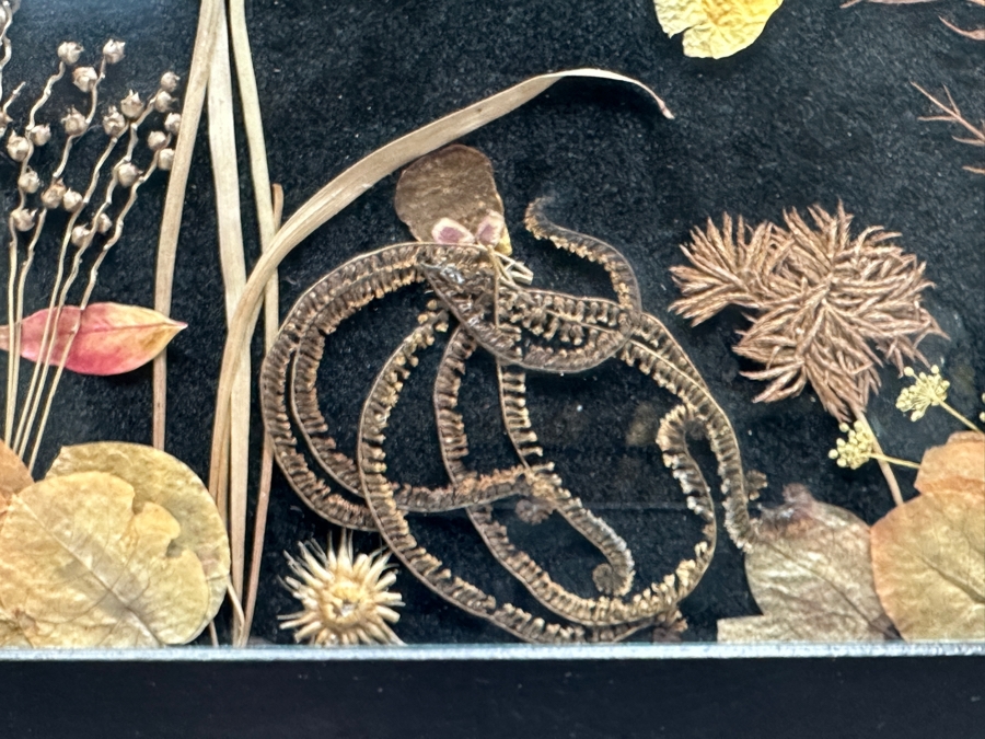 Original Pressed Flowers Underwater Ocean Scene Artwork 18 X 14 [Photo 2]
