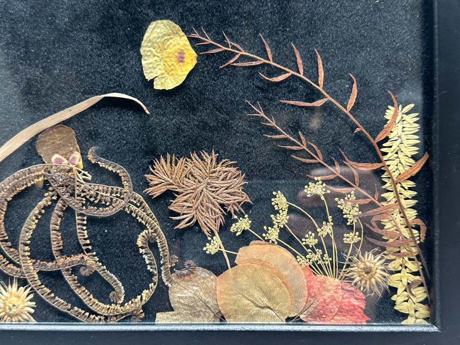 Original Pressed Flowers Underwater Ocean Scene Artwork 18 X 14 [Photo 3]