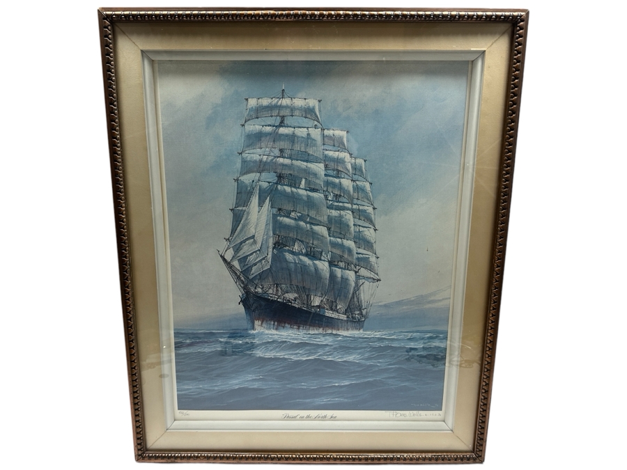 Thomas Wells (1916-2004, American) Hand Signed Limited Edition Print Titled 'Passat On The North Sea' Numbered 456 Of 500 18 X 24 Framed 23.5 X 28 [Photo 2]