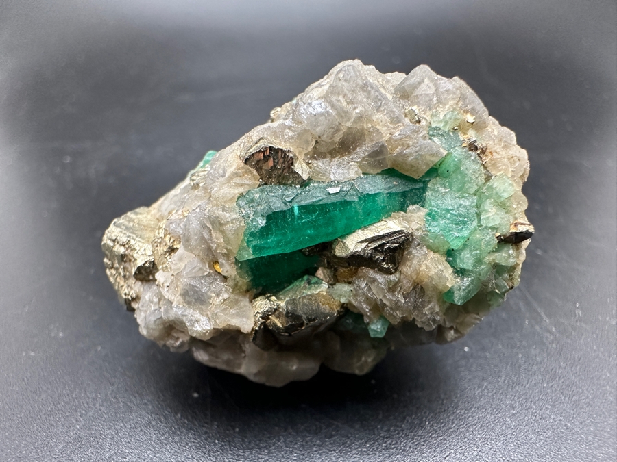 Emeralds In Matrix, Calcite, Pyrite [Photo 2]
