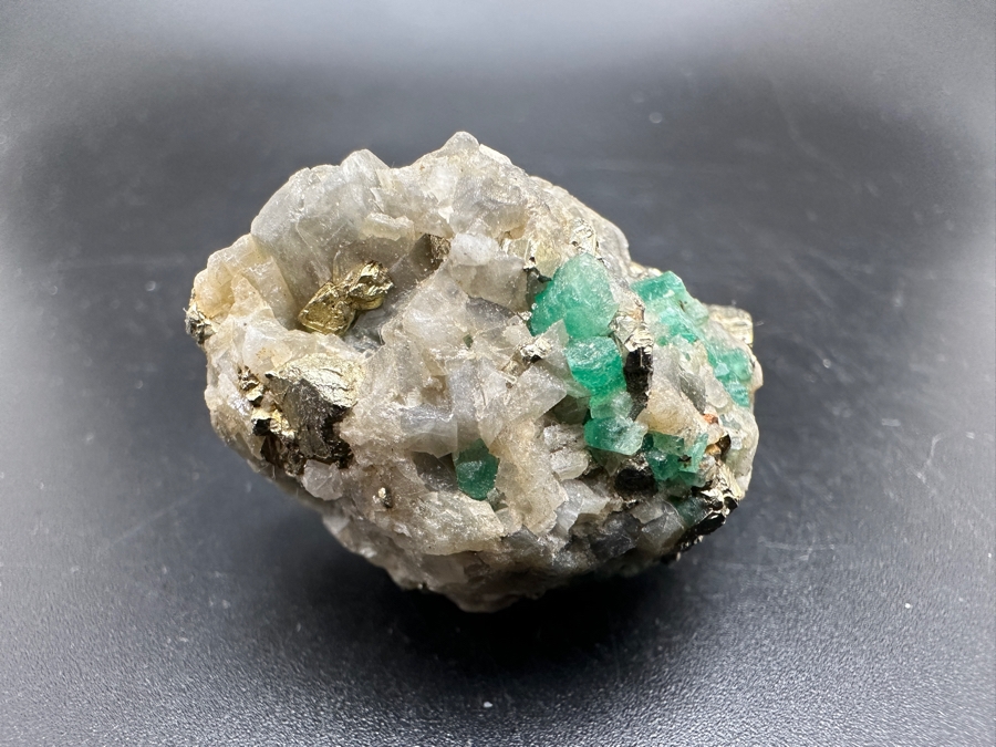 Emeralds In Matrix, Calcite, Pyrite [Photo 4]