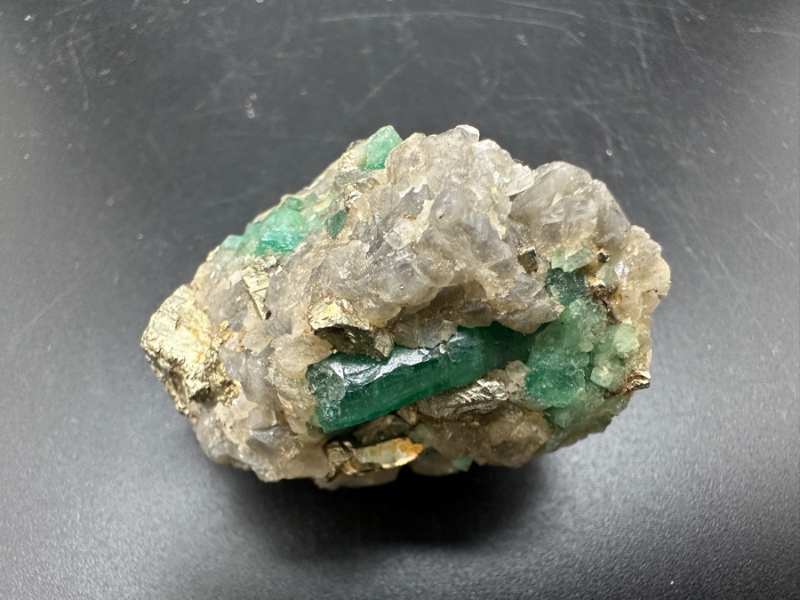 Emeralds In Matrix, Calcite, Pyrite [Photo 3]