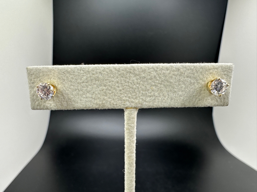 14K Gold CZ Pendant And Earring Set 2.0g [Photo 2]