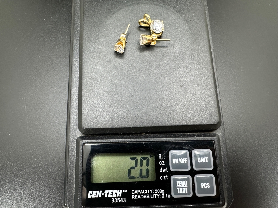 14K Gold CZ Pendant And Earring Set 2.0g [Photo 7]