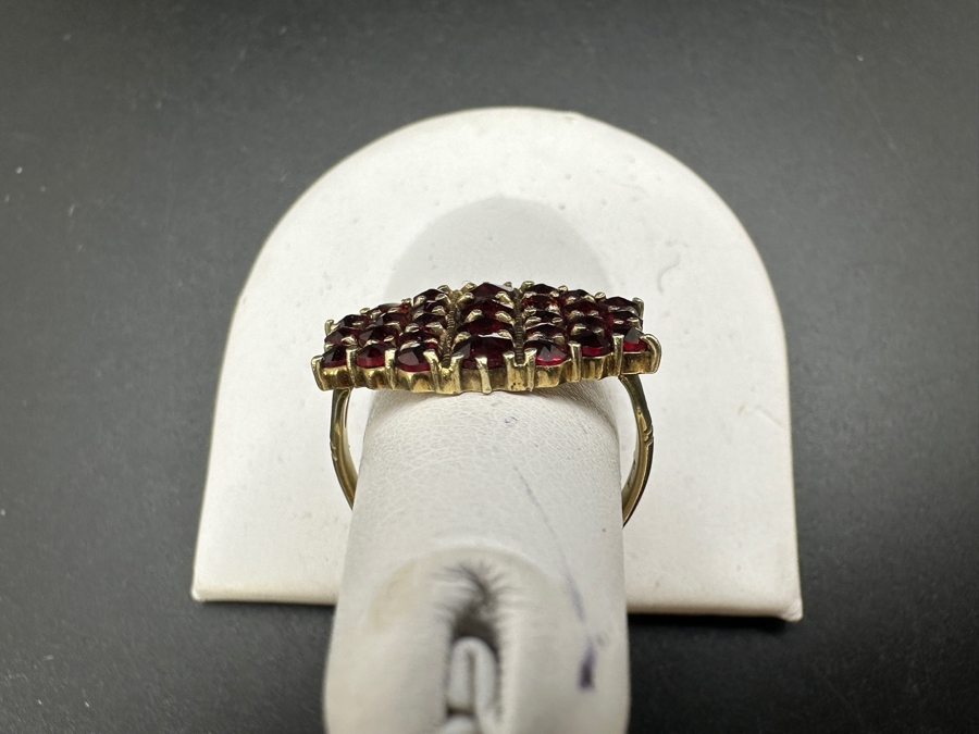 14K Rose Cut Garnet Ring Size 6.25 4.4g Retails $1,000 [Photo 7]