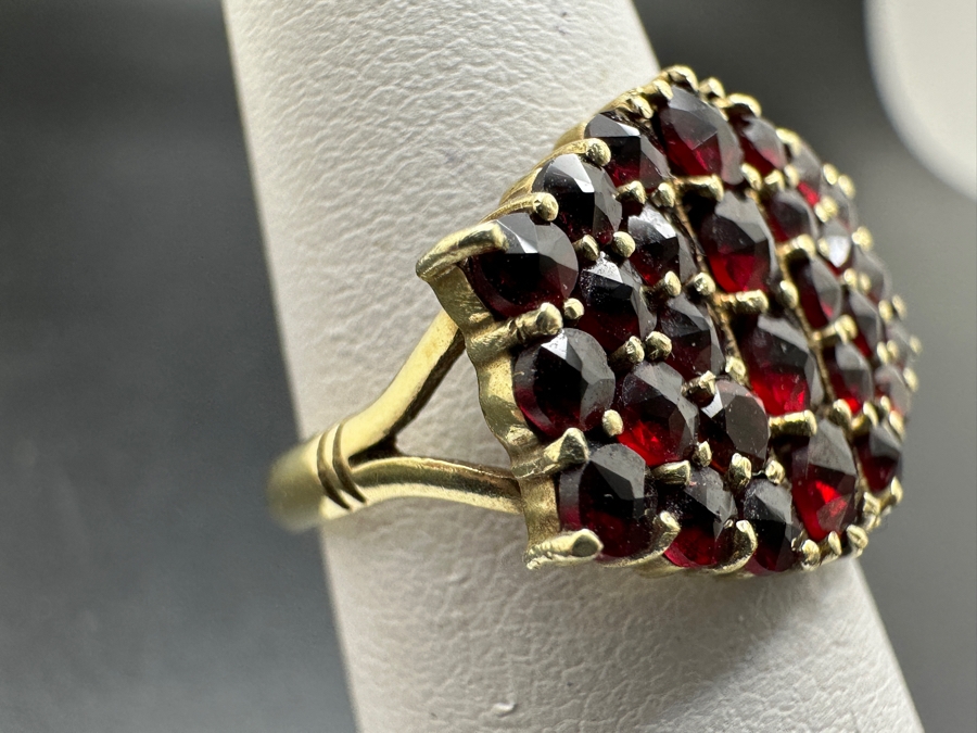 14K Rose Cut Garnet Ring Size 6.25 4.4g Retails $1,000 [Photo 5]
