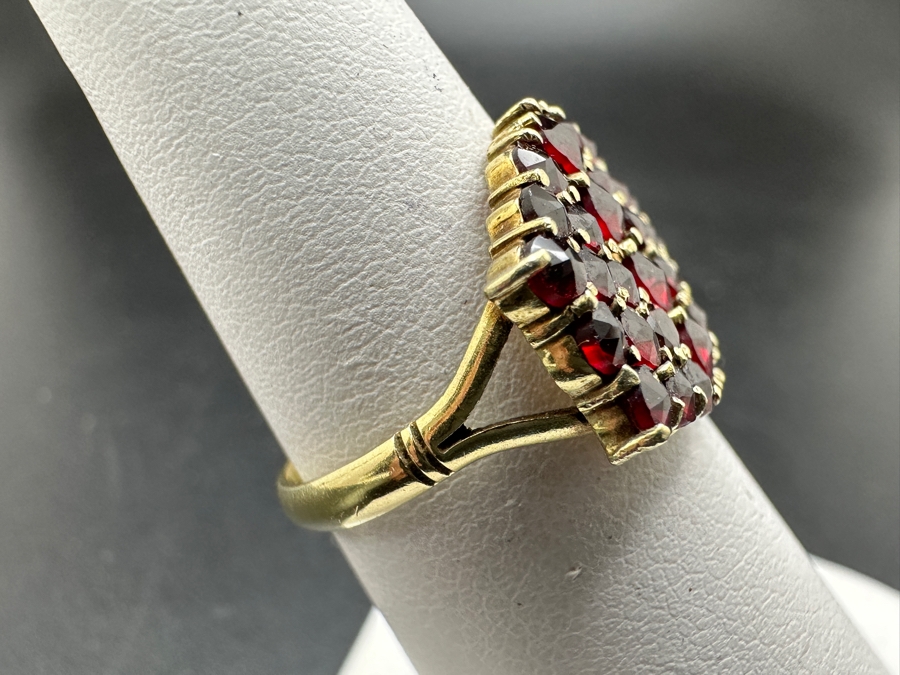 14K Rose Cut Garnet Ring Size 6.25 4.4g Retails $1,000 [Photo 6]