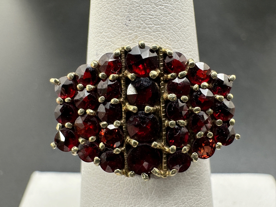 14K Rose Cut Garnet Ring Size 6.25 4.4g Retails $1,000 [Photo 3]