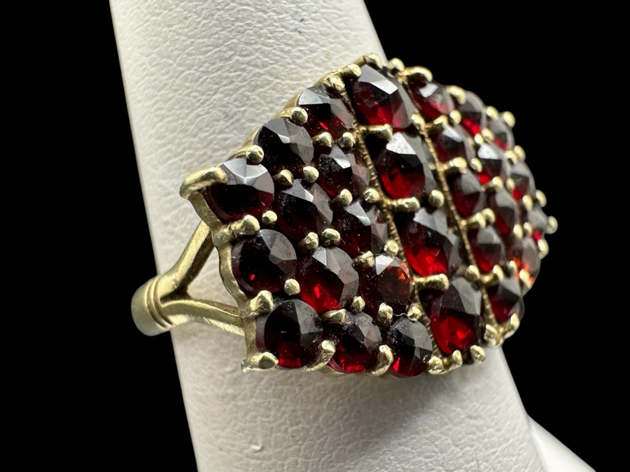 14K Rose Cut Garnet Ring Size 6.25 4.4g Retails $1,000 [Photo 2]
