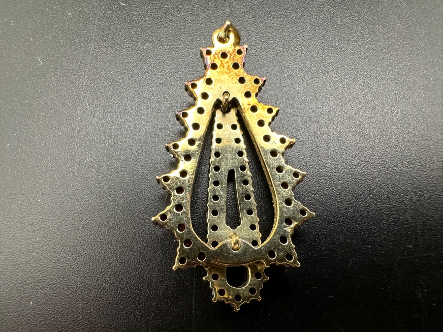 14K Gold Rose Cut Garnet Pendant 6.2g Retails $1,200 [Photo 7]