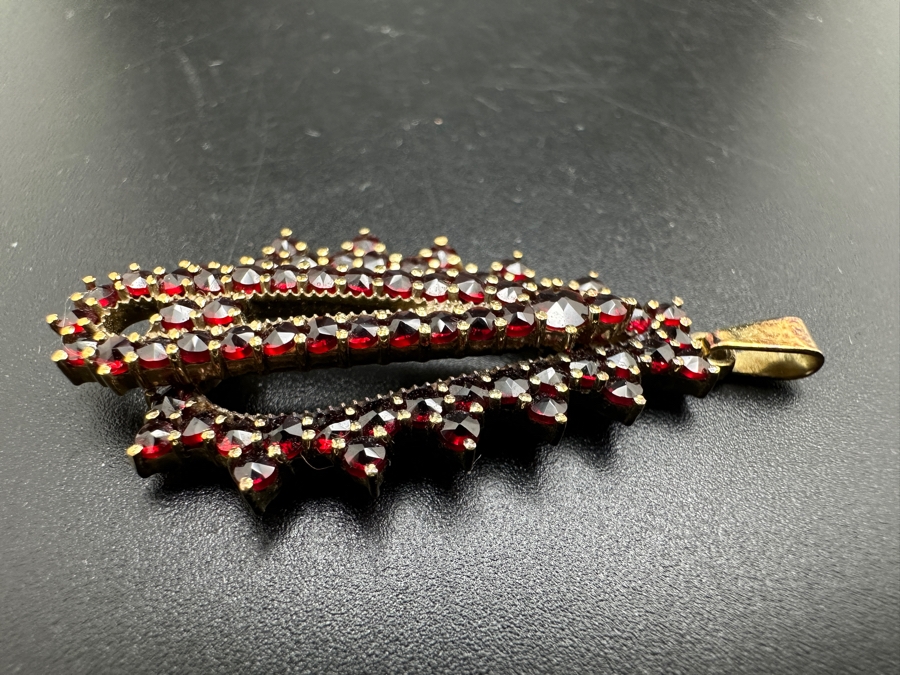 14K Gold Rose Cut Garnet Pendant 6.2g Retails $1,200 [Photo 6]