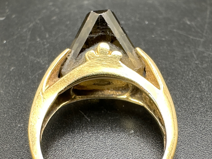 14K Gold Smoky Quartz Ring Size 6.5 7.1g Retails $1,400 [Photo 12]
